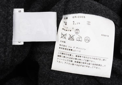 GANRYU Felt Wool Collarless Coat Gray Size S