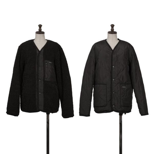 DRESSTERIOR Reversible Padded Fleece Sweater Black Size M