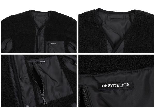 DRESSTERIOR Reversible Padded Fleece Sweater Black Size M