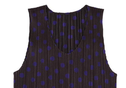 PLEATS PLEASE Polyester Dot Print Pleated Top Brown Size 3
