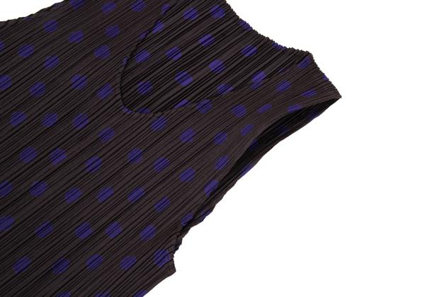 PLEATS PLEASE Polyester Dot Print Pleated Top Brown Size 3