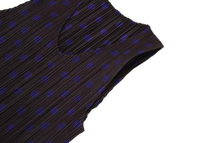 PLEATS PLEASE Polyester Dot Print Pleated Top Brown Size 3