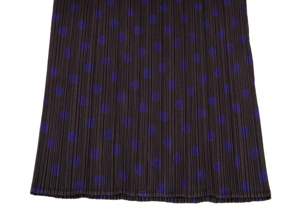 PLEATS PLEASE Polyester Dot Print Pleated Top Brown Size 3