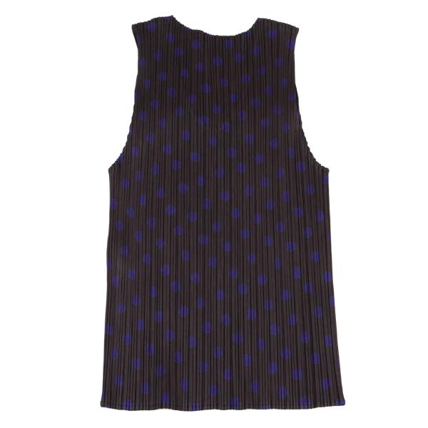PLEATS PLEASE Polyester Dot Print Pleated Top Brown Size 3