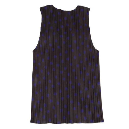 PLEATS PLEASE Polyester Dot Print Pleated Top Brown Size 3