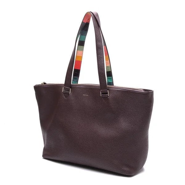 Paul Smith Striped Panel Dark Brown Tote