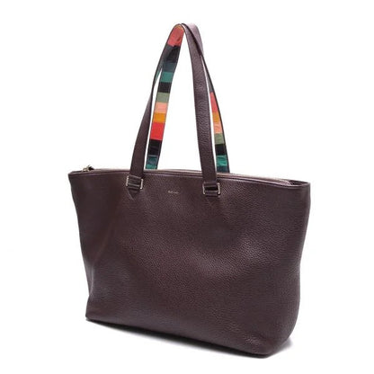 Paul Smith Striped Panel Dark Brown Tote