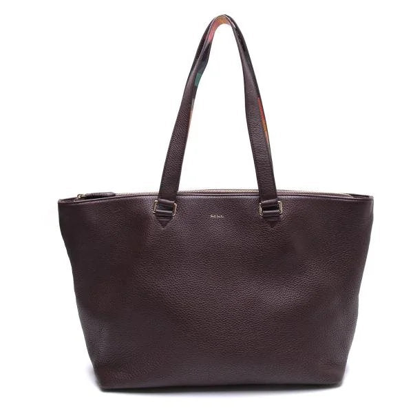 Paul Smith Striped Panel Dark Brown Tote