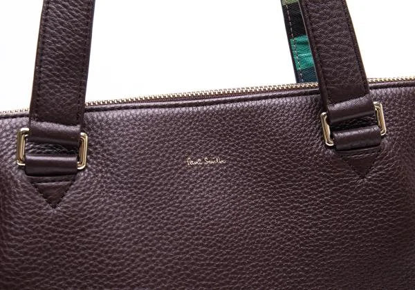 Paul Smith Striped Panel Dark Brown Tote