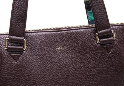 Paul Smith Striped Panel Dark Brown Tote