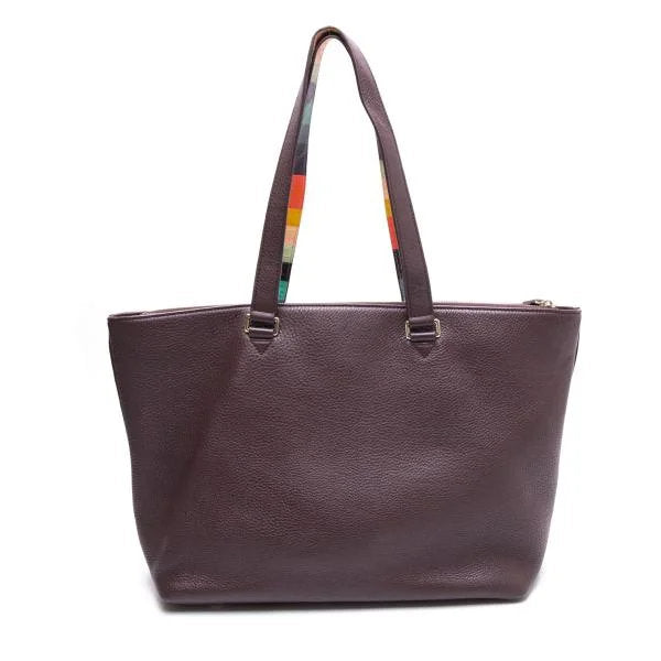 Paul Smith Striped Panel Dark Brown Tote