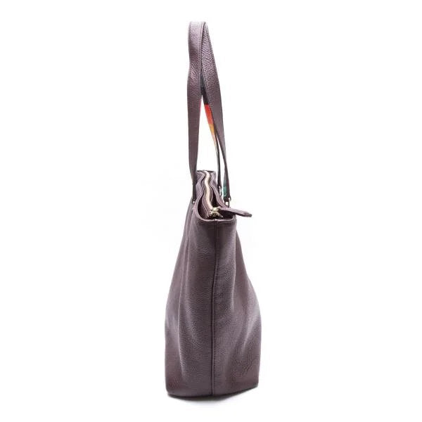 Paul Smith Striped Panel Dark Brown Tote