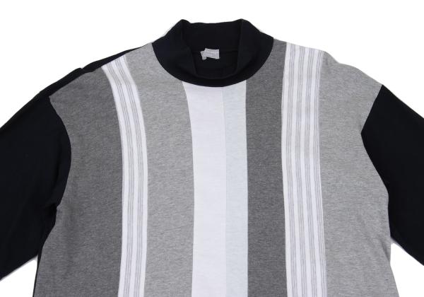 COMME des GARCONS HOMME Multi Stripe Mock Neck Top Size M