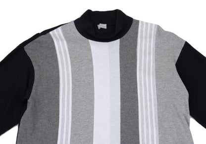 COMME des GARCONS HOMME Multi Stripe Mock Neck Top Size M