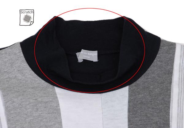 COMME des GARCONS HOMME Multi Stripe Mock Neck Top Size M