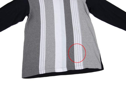 COMME des GARCONS HOMME Multi Stripe Mock Neck Top Size M