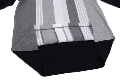 COMME des GARCONS HOMME Multi Stripe Mock Neck Top Size M