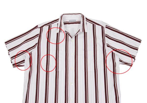 COMME des GARCONS HOMME Flock Stripe Short Shirt Pink Size M