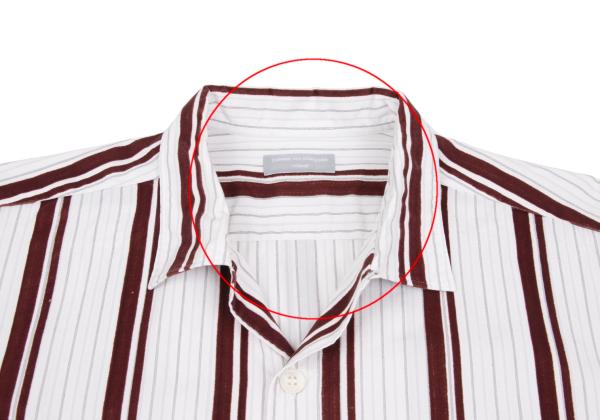 COMME des GARCONS HOMME Flock Stripe Short Shirt Pink Size M