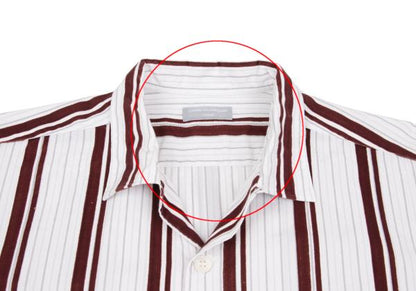 COMME des GARCONS HOMME Flock Stripe Short Shirt Pink Size M