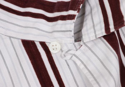 COMME des GARCONS HOMME Flock Stripe Short Shirt Pink Size M
