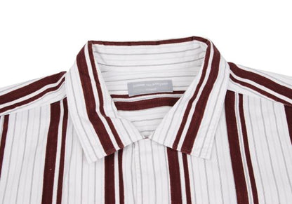 COMME des GARCONS HOMME Flock Stripe Short Shirt Pink Size M