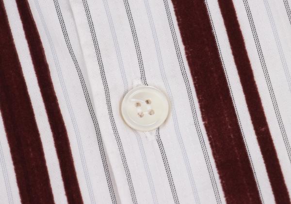 COMME des GARCONS HOMME Flock Stripe Short Shirt Pink Size M