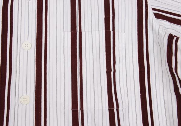 COMME des GARCONS HOMME Flock Stripe Short Shirt Pink Size M