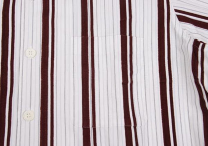 COMME des GARCONS HOMME Flock Stripe Short Shirt Pink Size M