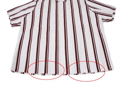 COMME des GARCONS HOMME Flock Stripe Short Shirt Pink Size M