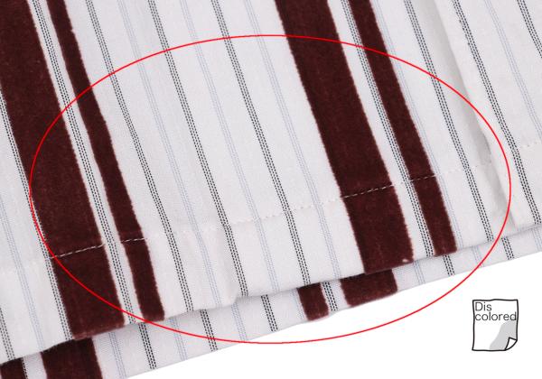 COMME des GARCONS HOMME Flock Stripe Short Shirt Pink Size M