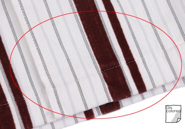 COMME des GARCONS HOMME Flock Stripe Short Shirt Pink Size M