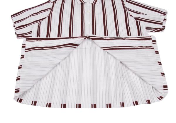 COMME des GARCONS HOMME Flock Stripe Short Shirt Pink Size M