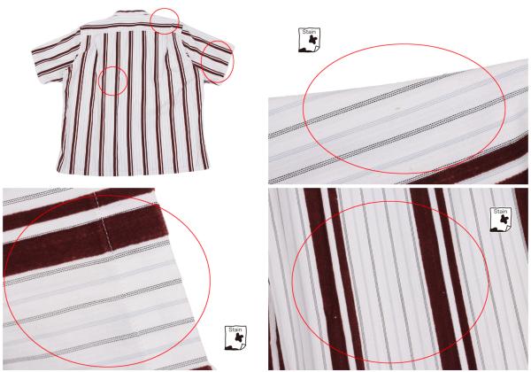 COMME des GARCONS HOMME Flock Stripe Short Shirt Pink Size M