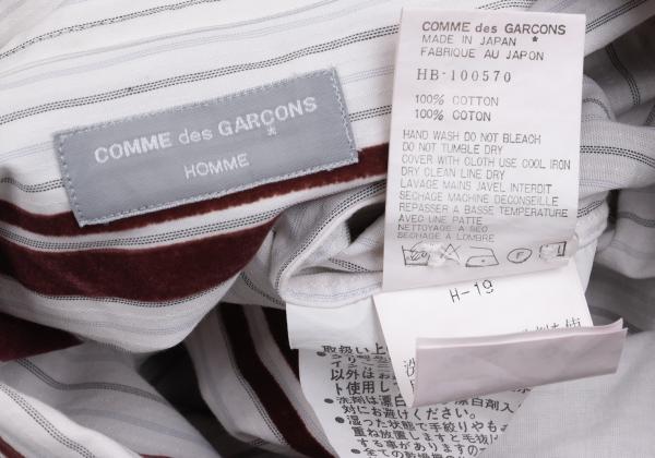 COMME des GARCONS HOMME Flock Stripe Short Shirt Pink Size M