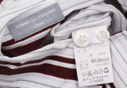 COMME des GARCONS HOMME Flock Stripe Short Shirt Pink Size M