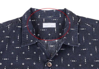 COMME des GARCONS HOMME All-Over Print Shirt Navy Size M