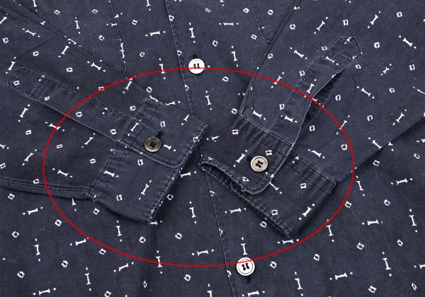 COMME des GARCONS HOMME All-Over Print Shirt Navy Size M