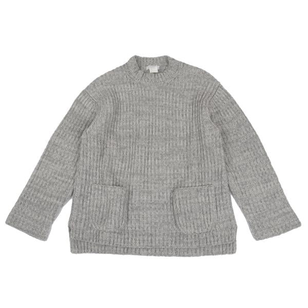Y's for men Wool Patch Pocket Knit Sweater Gray Size M