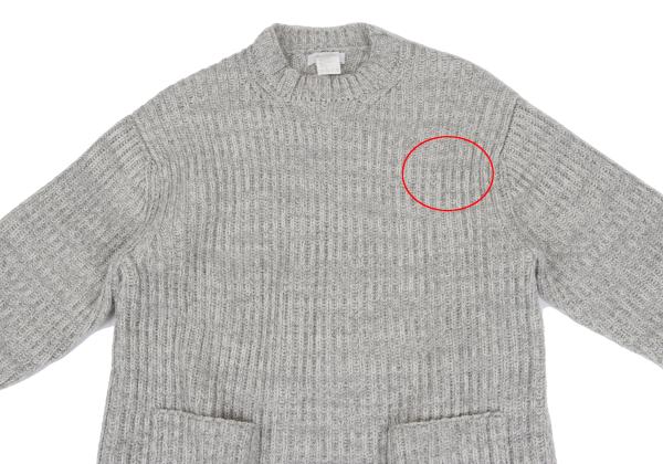 Y's for men Wool Patch Pocket Knit Sweater Gray Size M