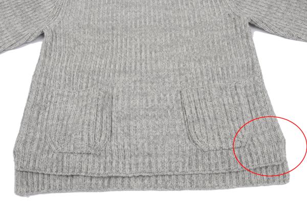 Y's for men Wool Patch Pocket Knit Sweater Gray Size M