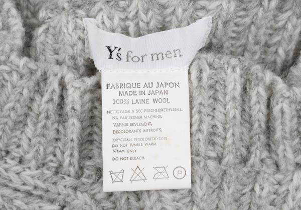 Y's for men Wool Patch Pocket Knit Sweater Gray Size M