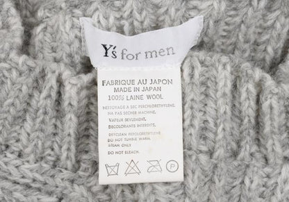 Y's for men Wool Patch Pocket Knit Sweater Gray Size M