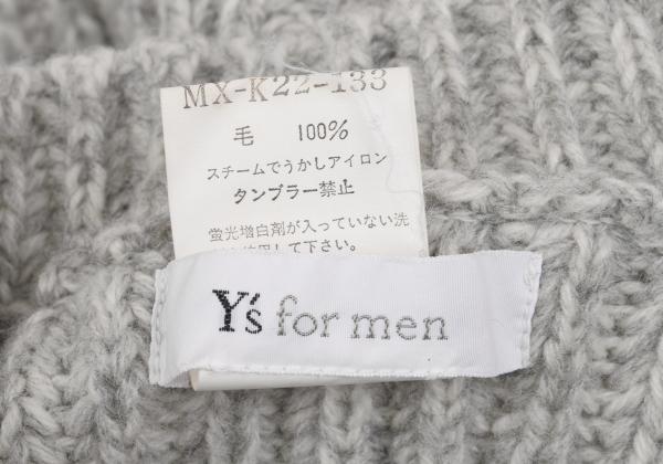 Y's for men Wool Patch Pocket Knit Sweater Gray Size M