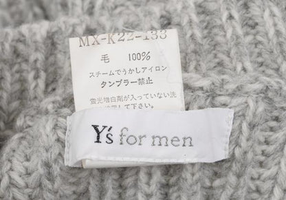 Y's for men Wool Patch Pocket Knit Sweater Gray Size M