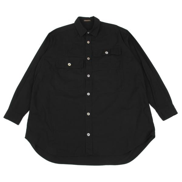 Y's for men Multi-Pocket Cotton Shirt Black Size M