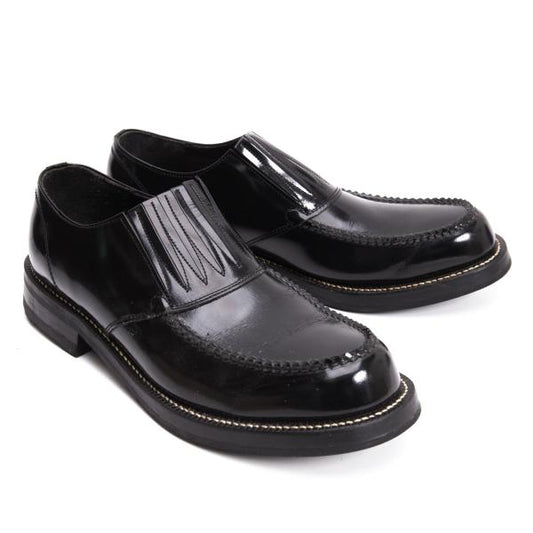 COMME des GARCONS HOMME Black Leather Slip-Ons Size 25.5cm