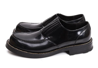COMME des GARCONS HOMME Black Leather Slip-Ons Size 25.5cm