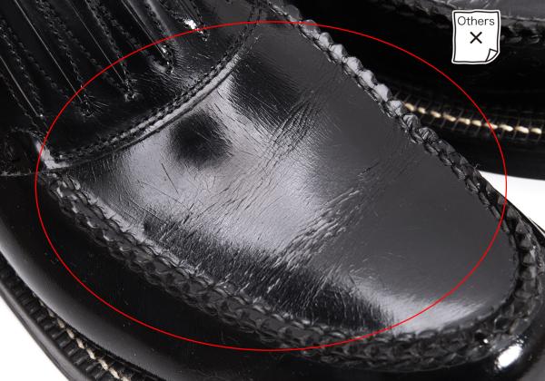 COMME des GARCONS HOMME Black Leather Slip-Ons Size 25.5cm