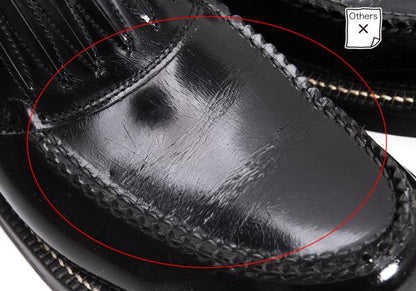 COMME des GARCONS HOMME Black Leather Slip-Ons Size 25.5cm